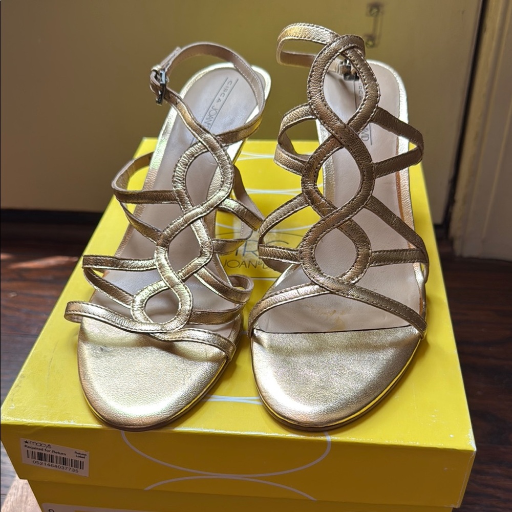 Circa Elegant Gold Strappy Sandals